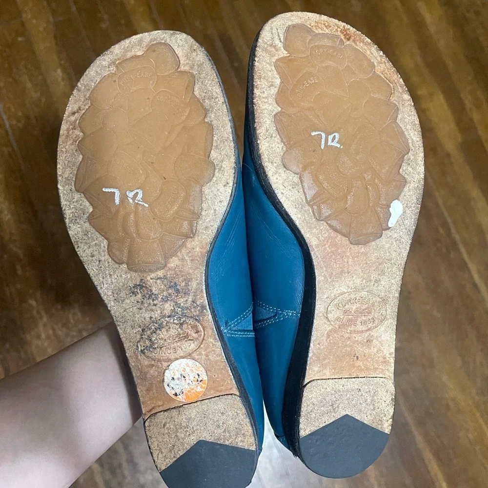 Kork-ease Blue Leather Slip-On Loafers